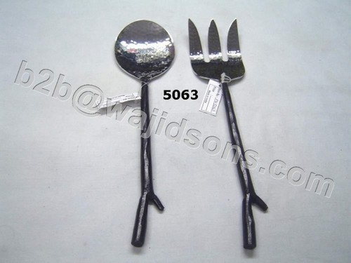 Flat Ware - Stainless Steel, 10x5 Inches | Elegant Design, Durable, Polished Finish, Unique Handle, 2 Pieces