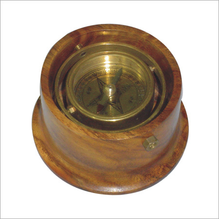 Wooden Brass Gimbaled Compass