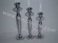 Floor Candle Holders - Aluminum, Three-piece Set, Varying Sizes, Silver Finish | Elegant Design, Durable, Versatile Style