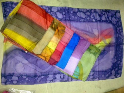 100% pure silk scarfs hand painted
