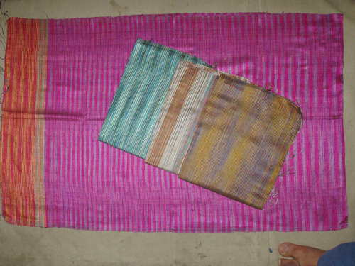100% dupion silk scarfs in multi threads