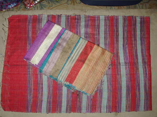 100% silk dupion silk multi threads check