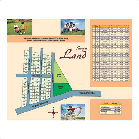 Sugar Land - Total Area 34838 SqM, Plot Sizes 8.5 to 20.31 M | Residential Plots, Open Space 1687 SqM, Amenity Space 1685 SqM, Road Area 21222 SqM