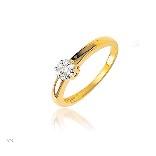 Unique Solitaire Diamond Studio 1/6 Carat Pressure Set Diamond Ring # UQR002