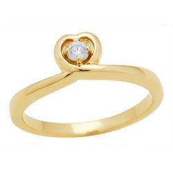 Unique Solitaire Diamond Studio Heart Shape Fancy Ring #UQR013