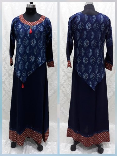 Blue Floor Length Kurti
