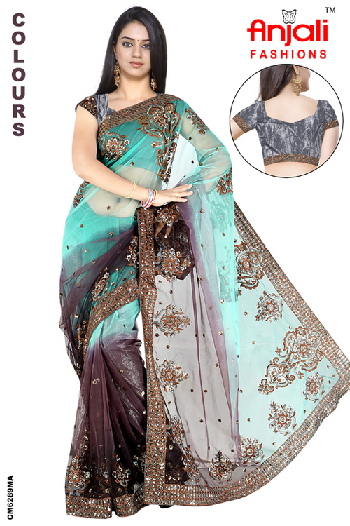 Designer saree on Net padding
