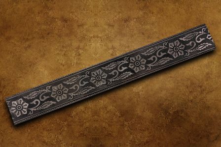 Black Mina - Metal, Glass 12x2 inches, Black, Floral Pattern, 0.5 inch Thick, Durable, Elegant Design, Versatile Use