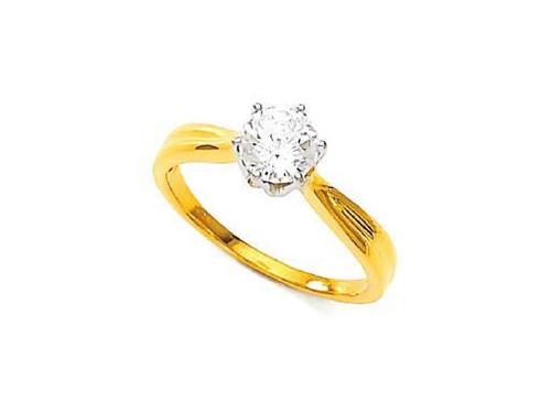 Unique Solitaire Diamond Gold Wedding Ring # UQR0024