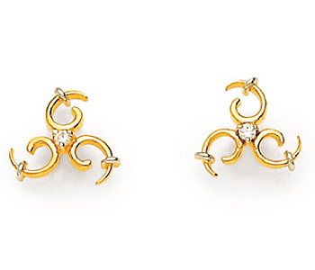 Unique Solitaire Diamond Studio Two Stone Fancy Earrings # UQE019