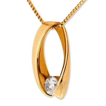 Bold American Diamond Single Stonet Fashion Pendant # BOP007