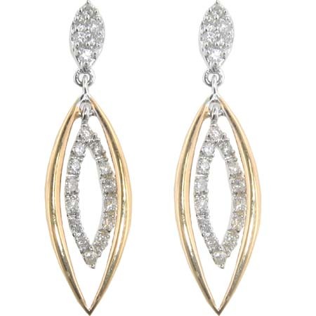 Bold American Diamond Stone Dangling Marquise Earring # BOE009