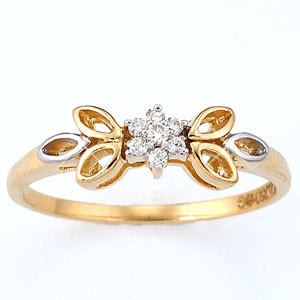 Bold American Diamond Pressure Set Butter Fly Ring # BOR002