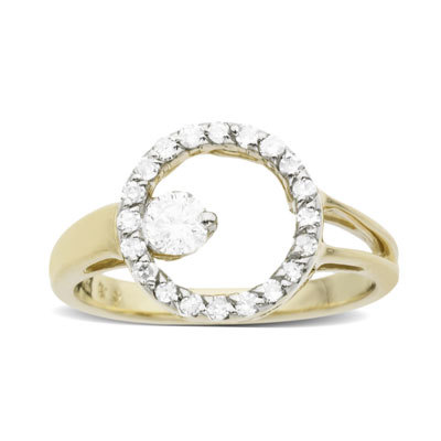 Bold American  Diamond Fancy Round Shape Ring # BOR008