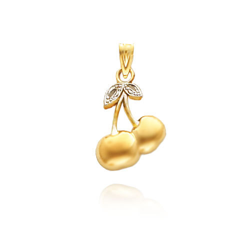 AU 18k Pure Yellow Gold Cherry Look Pendant AUP024