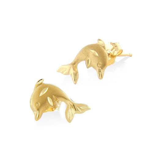 AU 18k Pure Yellow Gold Fancy Fish Earring AUE007