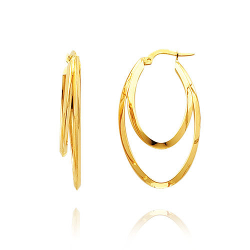 AU 18k Pure Yellow Gold Dangle Round Fashion Earring AUE023