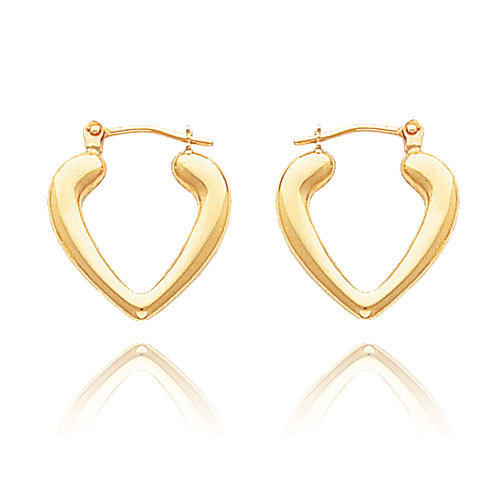 AU 18k Pure Yellow Gold Fashion Heart Earring AUE025
