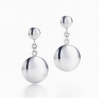 AU 18k Pure White Gold Round Dangle Earring AUE036