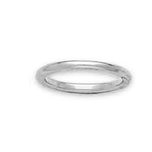 AU 18k Pure White Gold Band Slim Ring AUR007