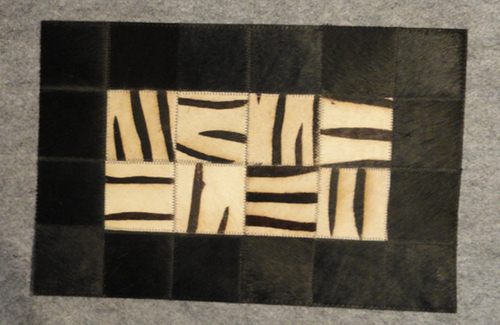 Leather Carpet - Genuine Leather, 12x15 Inches, Black | Durable Material, Easy Cleaning, Elegant Style, Luxury Flooring, Unique Patchwork Design, Smooth Finish, 5 mm Thickness