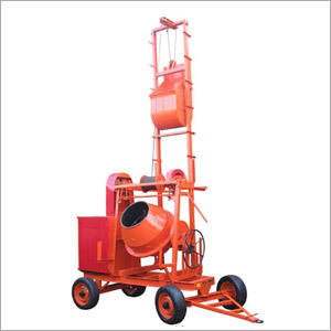 Cement Concrete Mixer - Steel Fabricated, 10/7 Cft Capacity, 12 Hp Diesel Engine, Height 60 Ft, Heavy Duty Dual Pod System, 4 No.s Barrows, High Efficiency, Improved Safety, Durable Design, Time Saving