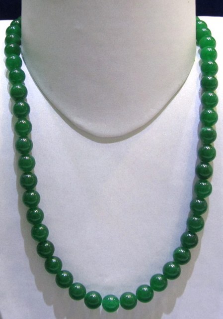 Green Onyx Plain Round Beads String
