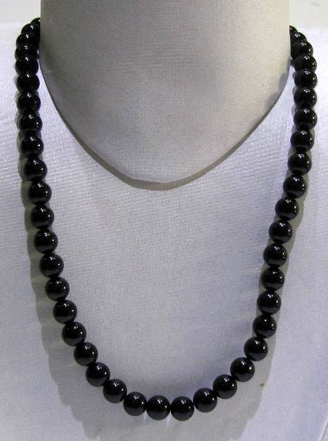 Black Onyx Plain Round Beads Strings