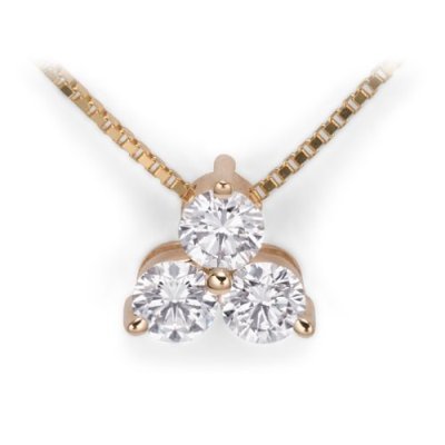 Ag Real Diamond Three Stone Triengle Pendant # AGSP0040