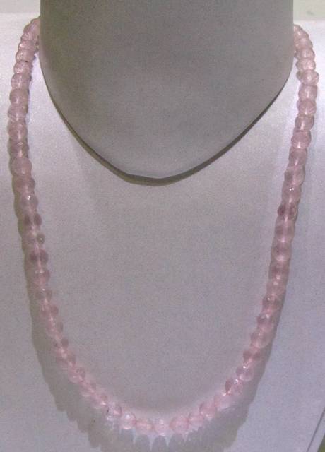 Rose Quartz Facetted Round Beads String