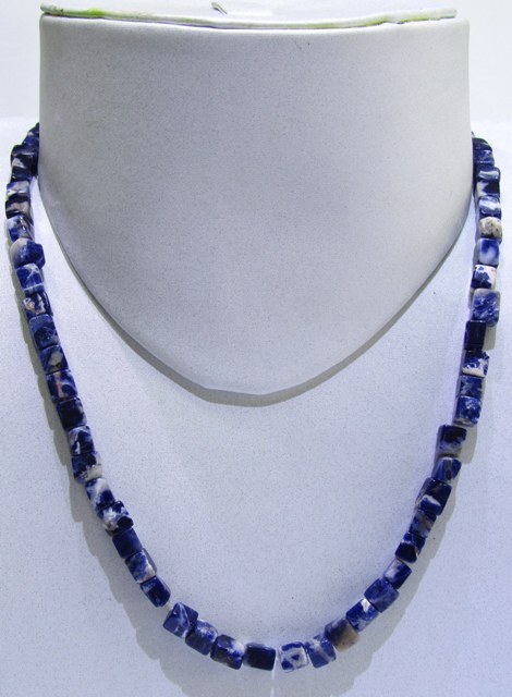 Sodalite Cubes Srtring - Sodalite, 17 Inch, Blue | Cube Beads, Durable, Versatile Use
