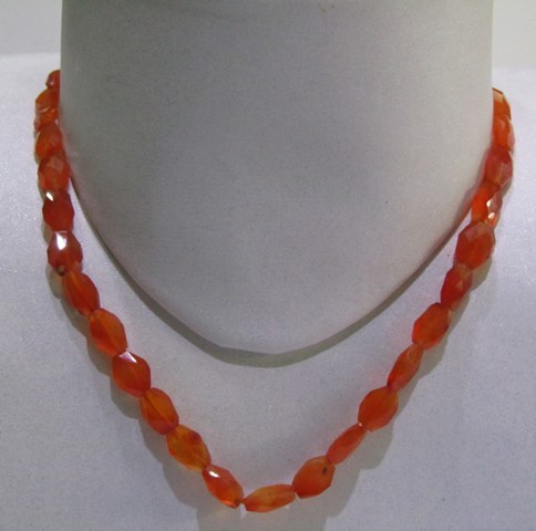 Red Carnelian Oval Faceted String