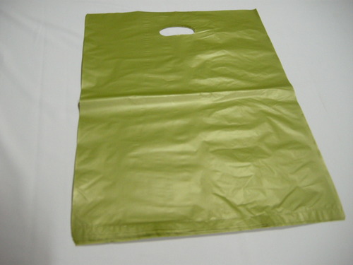 HD Colored Polythene Bag - HD Polyethylene, Custom Size, Olive Green | Durable, Colorful, Lightweight, Die-Cut Handles, Eco-Friendly