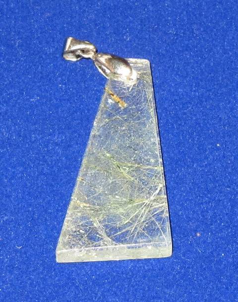 Quartz Crystal Rutilated Plate Pendant