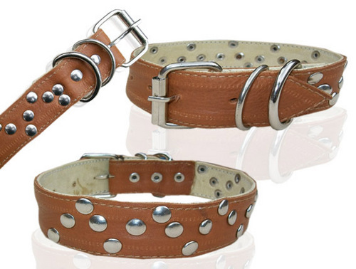 HIGH QUILITY HAND MADE DESIGNING TWO LAYER LEATHER DOG COLLAR (L032C)