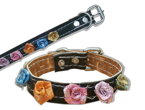 HIGH QUAILITY DESIGNERTWO LAYER LEATHER0ID DOG COLLAR (D003C) - Leatheroid, 12-25mm Width, Multiple Sizes, Steel Brass Hardware, Adjustable Fit, Handmade, ID Tag Ring