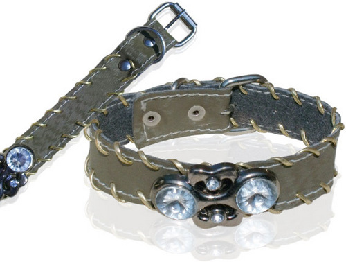HIGH QUILITY DESIGNER TWO LAYER LEATHER0ID DOG COLLAR (D006C)