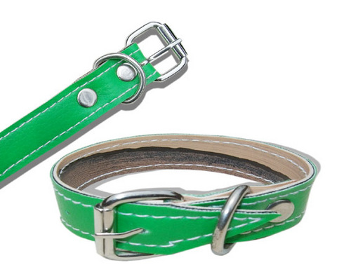 HIGH QUAILITY TWO LAYER LEATHER0ID DOG COLLAR (D036C)