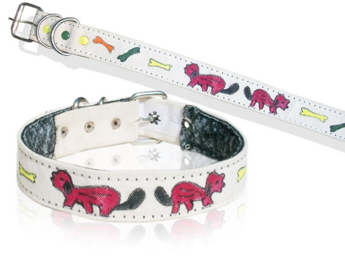 GH QUAILITY FABRIC HAND PAINTED COLLAR WITH STEEL FITTINGS AND PADED . ORDER CODE (F002C)