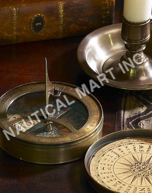 BRASS COMPASS WITH SEXTANT