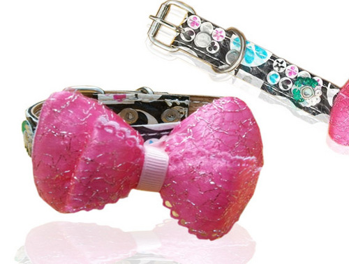 DESIGNER CAT AND PUPPY LETHEROID COLLAR