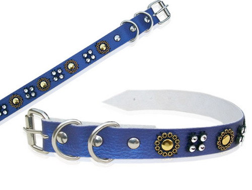 DESIGNER CAT AND PUPPY LEATHEROID COLLAR 
