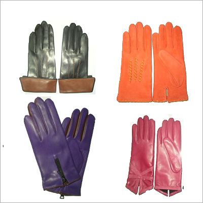 Gloves - Leather, Sizes S-XL, Orange, 22-25cm | Zipper Closure, Durable, Soft, Water Resistant, Warm, Comfortable Fit, Precise Stitching, Excellent Grip, Polyester Lining