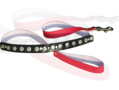 DESIGNER CAT AND PUPPY LEATHEROID LEASH