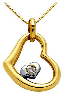 Ag Real Diamond Heart Into Heart Pendant # AGSP0045