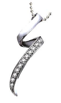 Ag Real Diamond Eleven Stone Fashion Curve Pendant # AGSP0054