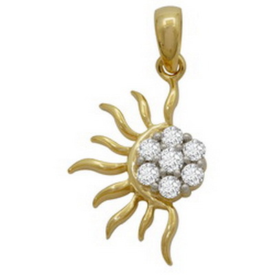 Ag Real Diamond Seven Stone East Sun Set Pendant # AGSP0062