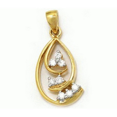 Ag Real Diamond Eight Stone Pear Shape Pendant # AGSP0064