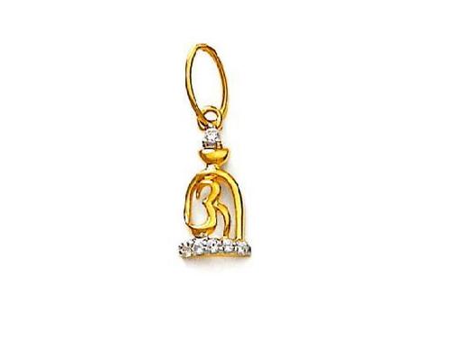 Ag Real Diamond God Ganesh "OM" Name Traditional Pendant # AGSP0069