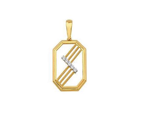 Ag Real Diamond Fancy Pendant # AGSE0074 - 18k Yellow Gold Plated Silver, 0.05ct White I-J Diamonds, 5 Pcs | Elegant Design, Gift-Worthy, Warranty Included